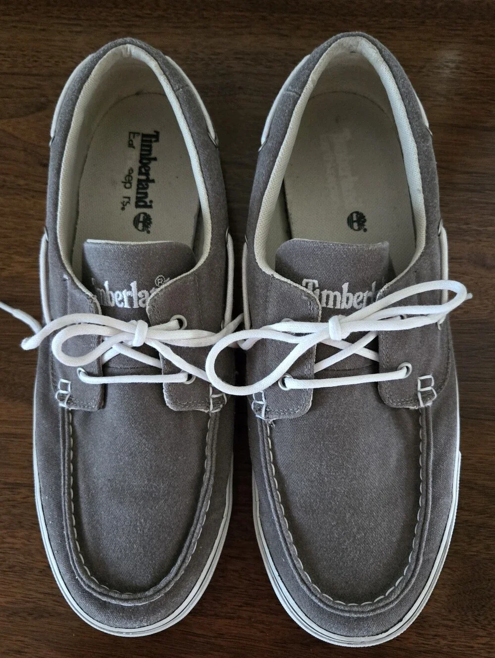 Timberland Earthkeepers Hookset Oxford Boat Shoe Canvas Gray Men’s US 10.5